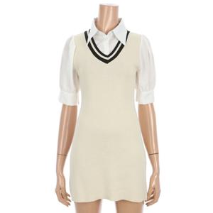 [르샵]셔츠 레이어드형 니트 원피스 (BO6OP050A)