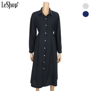 [르샵]백 리본 셔츠형 버튼 원피스 (BO7OP109A)