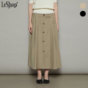[르샵]페이크 버튼 A라인 플레어 롱 스커트 (BO8SK023A)