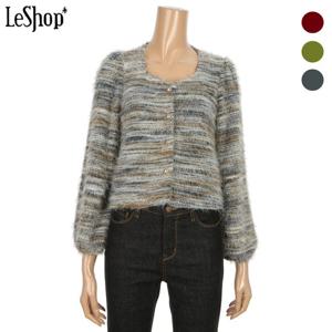 [르샵]라인 퍼 버튼 니트 가디건 (BO8KC025A)