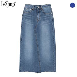 [르샵]백 슬릿 데님 롱 스커트 (BO8SK027A)