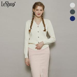 [르샵]V넥 실버 버튼 절개 골지 가디건 (BP1KC035A)