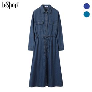 [르샵]데님 버튼 허리 스트링 원피스 (BP2OP017A)