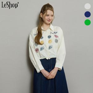 [르샵]플라워 자수 크롭 셔츠  (BP2BL045A)