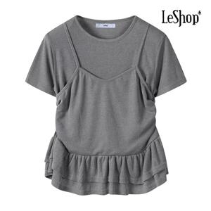 [르샵]뷔스티에 프릴 라운드 반팔 티셔츠 (BP4TS029A)