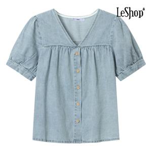 [르샵]V넥 캐주얼 데님 블라우스 (BP6BL028A)
