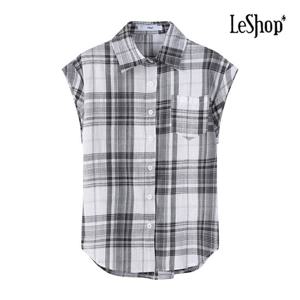 [르샵]체크 포켓 민소매 셔츠 (BP5BL032A)