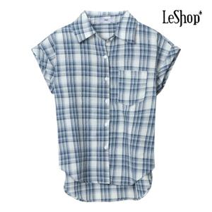 [르샵]사이드 언발 체크 셔츠 (BP6BL007A)