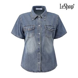 [르샵]데님 포켓 카라 반팔 셔츠 (BP6BL075A)