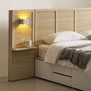 호텔라인 넉넉한 수납 침대 K (조명협탁1개,매트별도) KC838