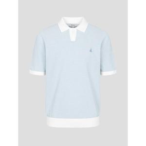 [25FW 신상] [빈폴멘] 투톤 오픈칼라넥 니트  스카이블루 (BC5751C14Q)