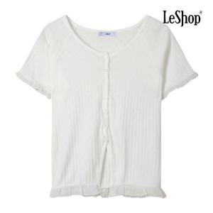 [르샵]스몰 펀칭 밑단 쉬폰 프릴 가디건 (BP7KC004A)