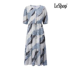 [르샵]노카라 물결 믹스 패턴 스트링 원피스 (BP7OP031A)