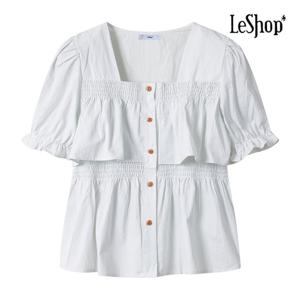 [르샵]스퀘어넥 스모크 밴딩 블라우스 (BP5BL008A)