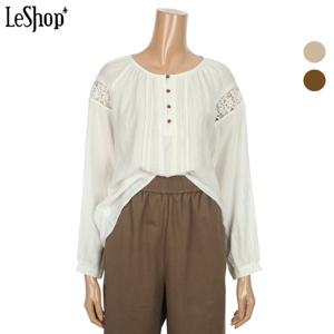 [르샵]숄더 꽃 펀칭 핀턱 블라우스 (BO7BL174A)