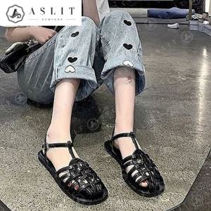 [애슬릿] 짜임 위빙 T 스트랩 메리제인 여성 플랫 샌들