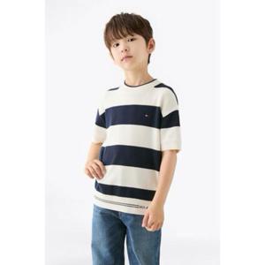 [타미힐피거칠드런2] 럭비 스트라이프 스웨터 T42F6WWO300BT1 8세 16세
