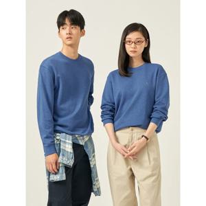 [빈폴멘] [Essential] 남녀공용 로고 자수 스웨트 셔츠 - 블루 (BC5741E03P)