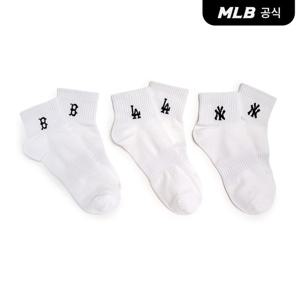 [MLB공식] 25N 스몰 로고 발목 양말 3족세트 MLB (White) 3ASOLS15N-00WHS