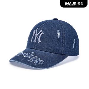 [MLB공식] 25N 빈티지 디스트로이드 데님 언스트럭쳐 볼캡 NY (L.Navy) 3ACPV195N-50NYL