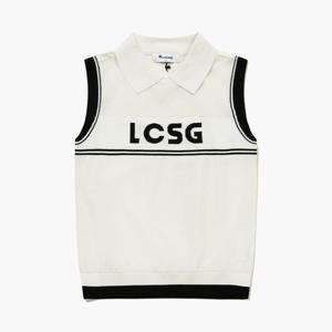 [르꼬끄골프] 여성 트리코트 스웨터 슬리브리스 스웨터 (GQ322LKV71)