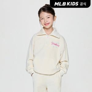 [MLB키즈 공식] 25FW 스트릿 하트 여아 카라 맨투맨 NY (Cream) 7FMTH0254-50CRS
