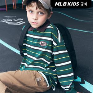 [MLB키즈 공식] 25FW 스트릿 스트라이프 럭비 셔츠 NY (Peacock green) 7APQB0154-50PGS