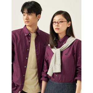[25FW 신상] [빈폴멘] [Essential] 남녀공용 옥스퍼드 솔리드 셔츠 - 와인 (BC5764E05Z)