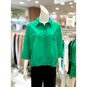 [트리아나]자수 포켓 카라넥 숏 블라우스 AK2BA20_GN