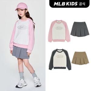 [MLB 키즈] (공식) 스트릿 베이직 여아 라글란 맨투맨세트 (2color)
