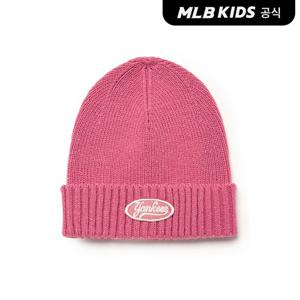 [MLB키즈 공식] 25FW 홑겹 골지 흘리미 비니 NY (D.Pink) 7ABNV0156-50PKD