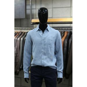 [빠니깔레]MARIO네추럴베이직 스카이블루포켓린넨셔츠 d-qcsh09sky