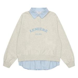 에꼴리에 sh06 셔츠 레이어드 카라맨투맨티 25a3456