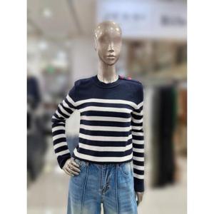 제시뉴욕 세이브존04 어깨단추 스트라이프 니트 JD95KO5290KO