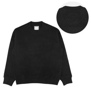 우영미 W253TS21 723B 자수 라벨 스웨트셔츠 블랙