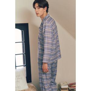 비너스 (남자 겨울잠옷) 압축기모 포근한 체크패턴 잠옷세트-VPA4555M