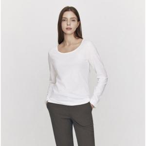 [지오다노]여자 코튼 저지 베이직 유넥 스쿱넥 기본 면 긴팔티셔츠 325901