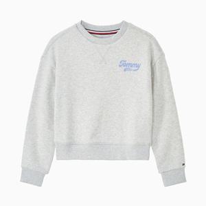 타미힐피거 키즈 T42F7KKO550GT1 플록 로고 스웨트 셔츠