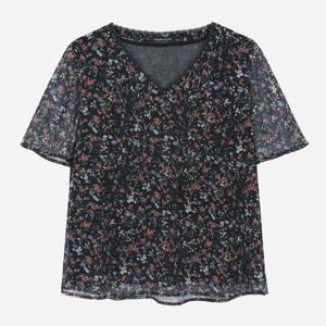 [써스데이아일랜드][여성]잔꽃 패턴 핀턱 V넥 블라우스(T256MBL171W)