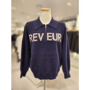 [SOUP]숲 레터링 반집업 카라 니트 (SBALK82)