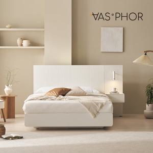 바스포르 시손느 템바보드 LED조명 평상형 호텔침대 Q+컴포트유로탑+400협탁1