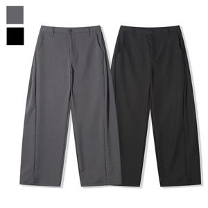 남자 가을 와이드 핀턱 스트링 슬랙스 팬츠 AC-PTA-Q075-그레이