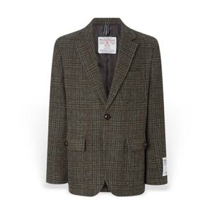 [헤지스] 남성 체크 울 소매 패치 자켓 HZJA5D703K3