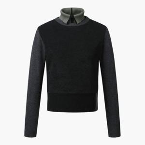 데상트골프웨어 GQC DP42WFKPO6-BLKG 여성 방풍 탈부착 니트 풀오버 / BLACK