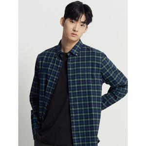 [빈폴멘] 브러쉬드 트윌 스몰 체크 셔츠  그린 (BC5X64C21M)