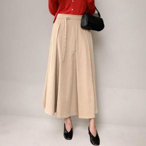 [다잇템]여성 후레아 롱 베이직 허리띠 치마