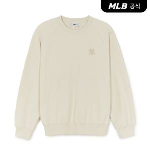 [MLB공식] 25FW 베이직 스몰로고 기모 맨투맨 NY (Cream) 3AMTB0356-50CRS