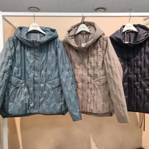 라티움 HC34 25F/W 덕 겉감무봉제 H라인 루즈핏 언발 후드오리털패딩점퍼 T2543jp03