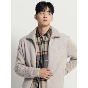 [빈폴멘] 케이블 믹스 아우터형 카디건  베이지 (BC5Y5AC42A)