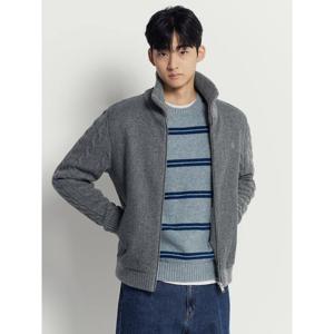 [빈폴멘] 케이블 믹스 아우터형 카디건  그레이 (BC5Y5AC423)